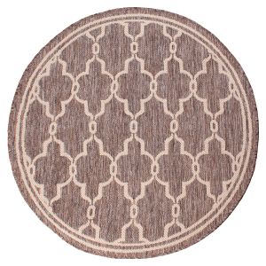 Terrace Spanish Tile Taupe/Natural Outdoor Circle Rug by Rug Style