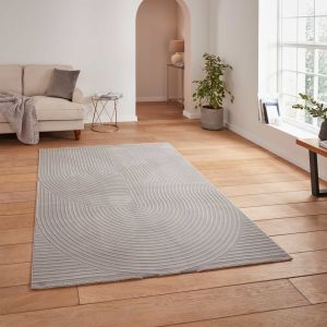 Think Rugs Flores 1924 Grey Washable Rug 