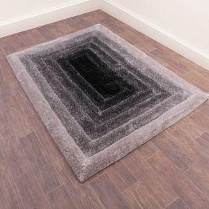 Time Gate Grey 3D Shaggy Rug by Ultimate Rug