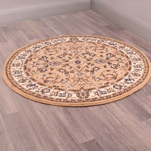Traditional Poly Coronation Beige Circle Rug by Rug Style