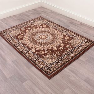Traditional Poly Mosaic Brown Rug by Rug Style