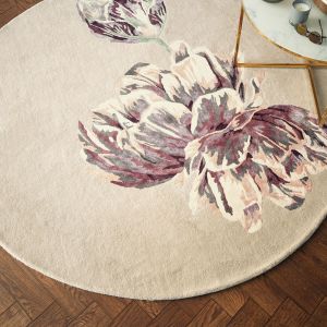 Tranquility 56001 Beige Hand Tufted Wool Circle Rug by Ted Baker