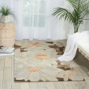 Tropics TS13 Mocca Floral Rug by Nourison 