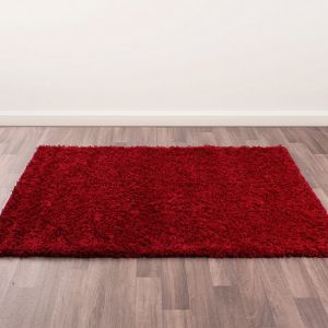 Indulgence Red Plain Shaggy Rug By Ultimate Rug