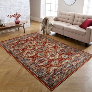 Valeria 8024 R Red Blue Traditional Rug by Oriental Weavers 