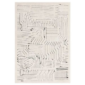 Valley Ivory Charcoal Abstract Rug by Asiatic