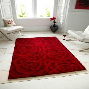 Valentine VL-10 Red Wool Rug By Think Rugs