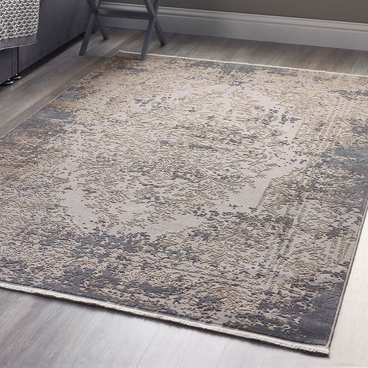A2Z Rug Classic Vintage Style Area Rugs Sparkle Finish Shadow Medallion Carpets 